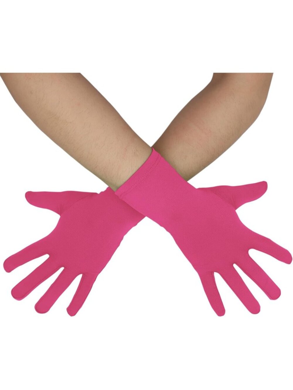Unisex Rose Red Comfortable Stretchy Spandex Costume Banquet Wedding Gloves